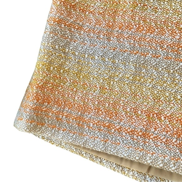 Talbots Tweed Ombre Cotton Blend Pencil Skirt Orange Yellow Ivory Size Petite 8 - Picture 3 of 6